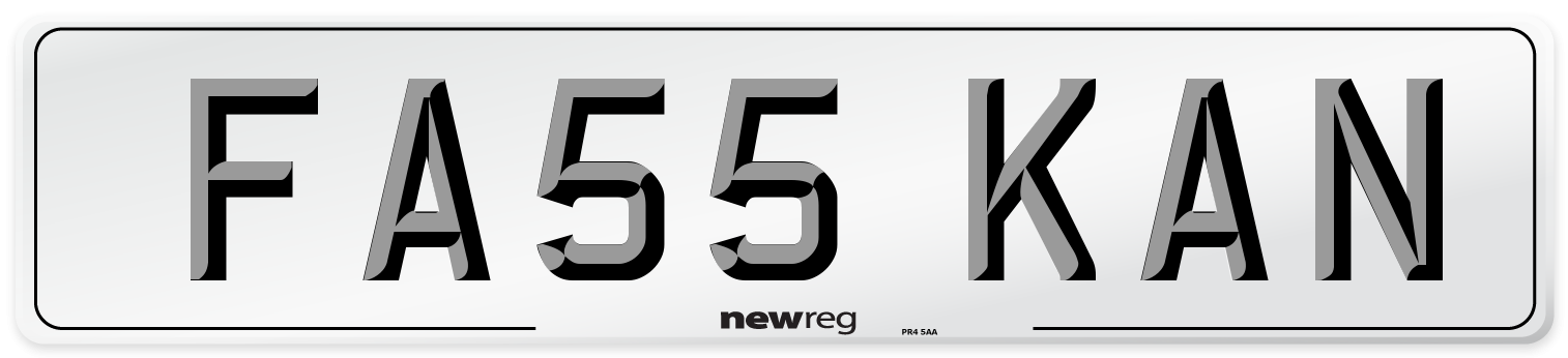 FA55 KAN Number Plate from New Reg
